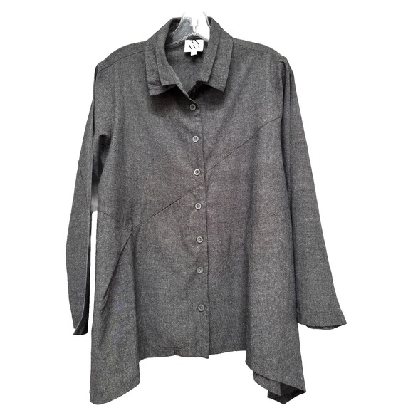 Tops - MSquare by Neetu Malik Tunic Size 1 Gray Asymmetrical Hem Lagenlook Women